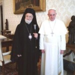 البابا فرنسيس و بطريرك الروم الكاثوليك غريغوريوس الثالث لحّام